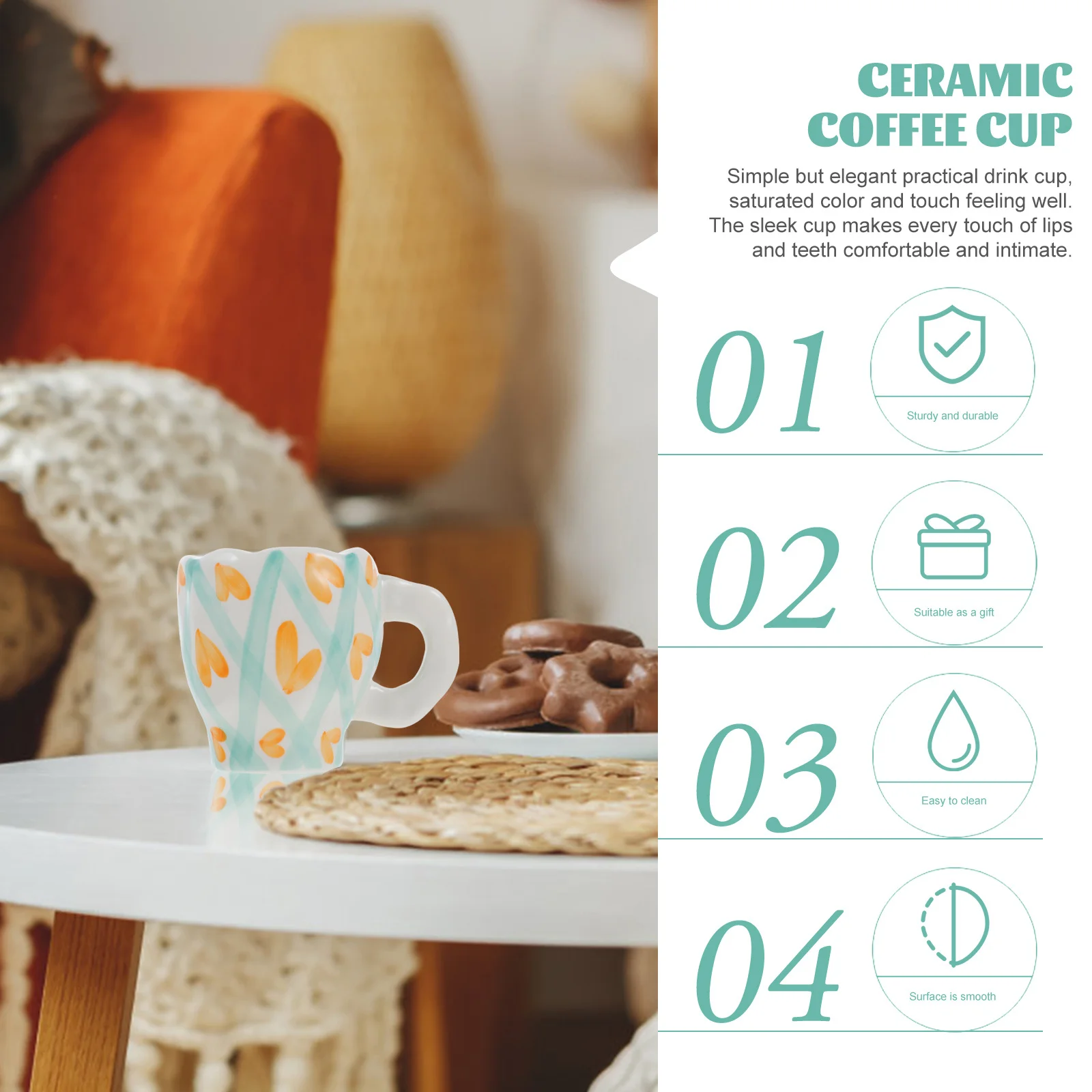 

Smooth Surface Mug Coffe Cup Small Coffee Lightweight Lovely Water Beverage Cute Cups Household Drinking