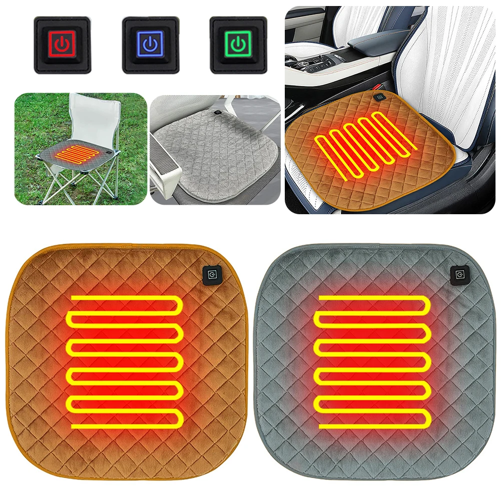 Heated Warming Seat Cushion Portable Warm Heater Pad 3 Speed Temperature Multifunctional USB Charging for Winter Indoor Outdoor