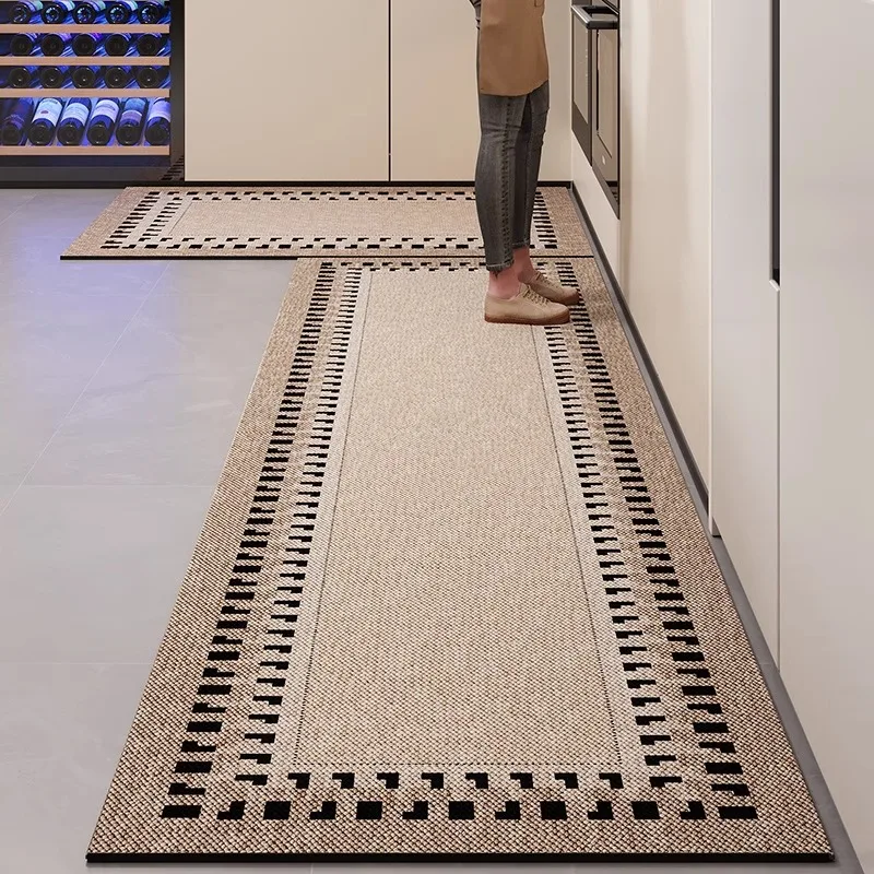 

Pvc Waterproof Kitchen Mat Non-slip Vinyl Carpet Home Decoration Long Rug Oil-proof Floor Mats Custom 주방 카펫 Alfombra Cocina
