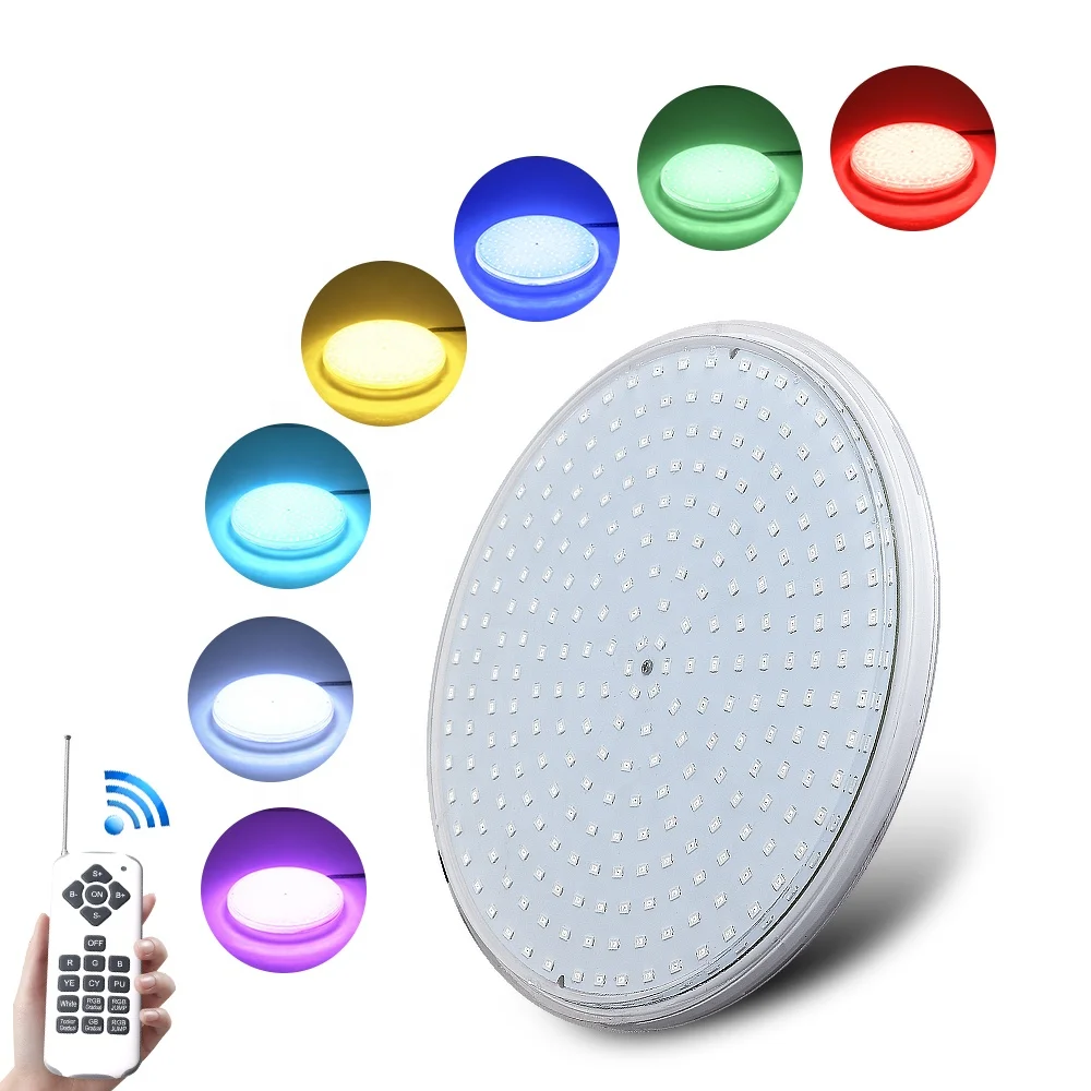 ABS Par56 Led المصباح الكهربي 12V Ip68 مقاوم للماء Rgb الملونة تحت الماء ضوء حمام السباحة
