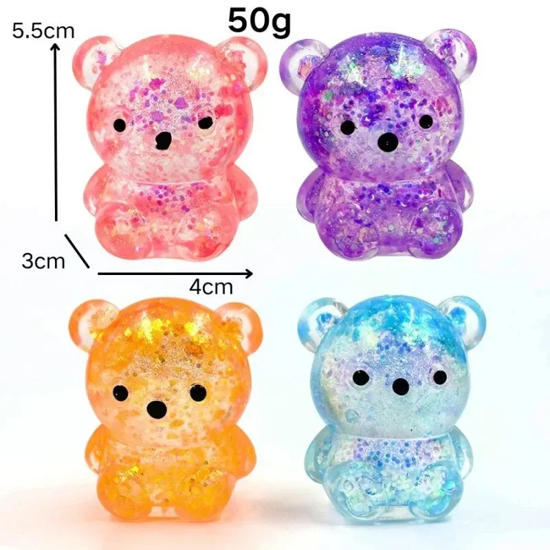 1pc Mixed colors Maltose Candy Bear Ball Slow Rise Slow Rebound Squishy. Stress Relief Soft Fluffy Kawaii Gift. image 3