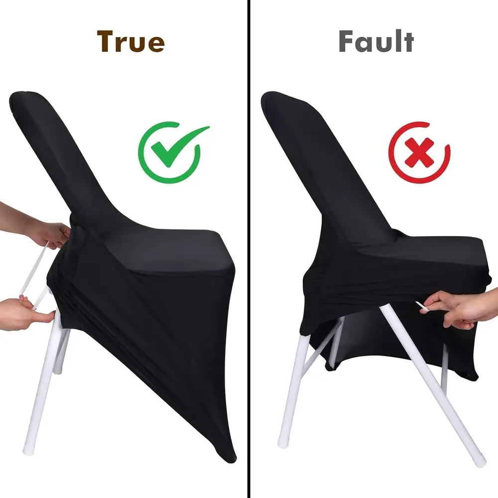 Coprisedie universali in spandex - Confezione da 55 per cene, feste, matrimoni e decorazioni natalizie (nero)