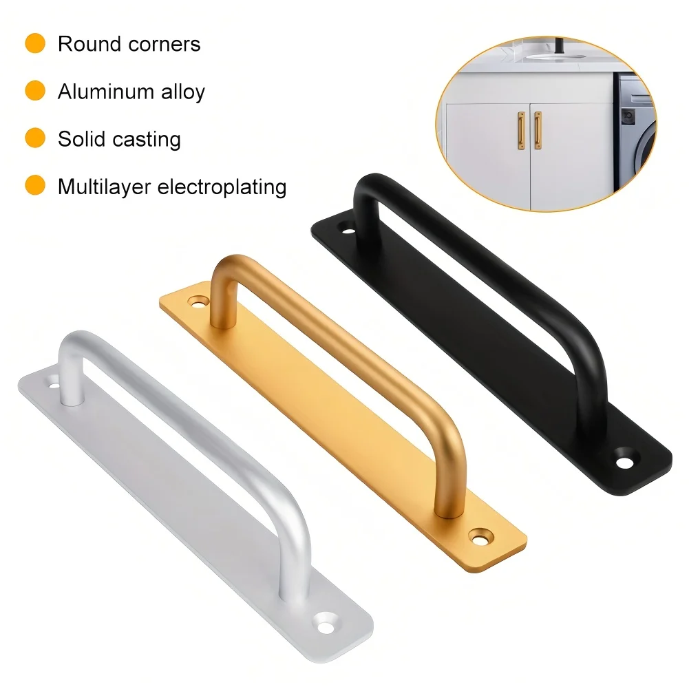 Sliding Barn Door Handle Aluminum Alloy Cabinet Closet Bedroom Barn Sliding Door Pull Handle Furniture Hardware