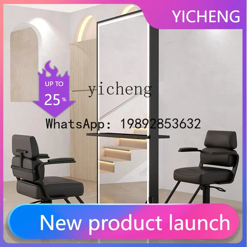 

H3 barber shop mirror hair salon special hair salon mirror table with desktop perm, dye and cut hair mirror