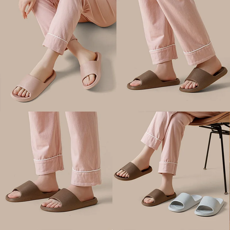 2024 Fashion Women Slippers Summer Flat Sandals Lightweight EVA Home Bathroom Slippers Massage Couples Indoor Slides Shower Shoe image 5