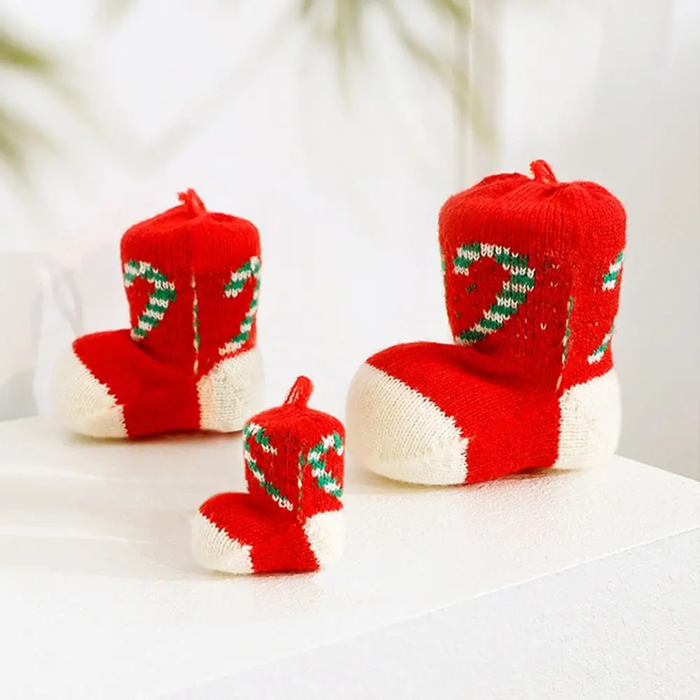 Knitted Christmas Boots Pendant Elegant Colorful Mini Christmas Socks Ornaments Festival Christmas Tree Pendant New Year Decor