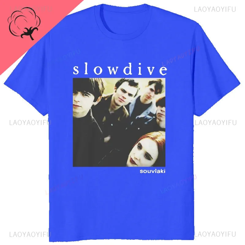 Slowdive Tour 90s  Men T Shirts  Novelty Tee Shirt Short Sleeve O Neck T-Shirts 100%Cotton Graphic Printed Clothing