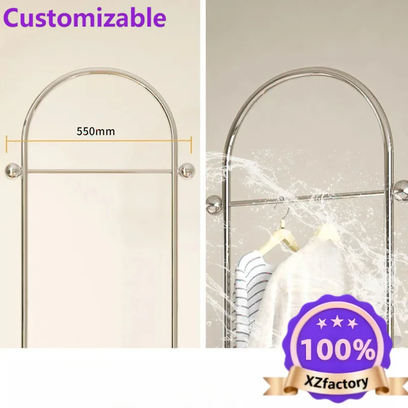 Factory Direct 2026 Coat rack Floor-to-ceiling bedroom hanger Simple modern stainless steel clothes rack Household marble