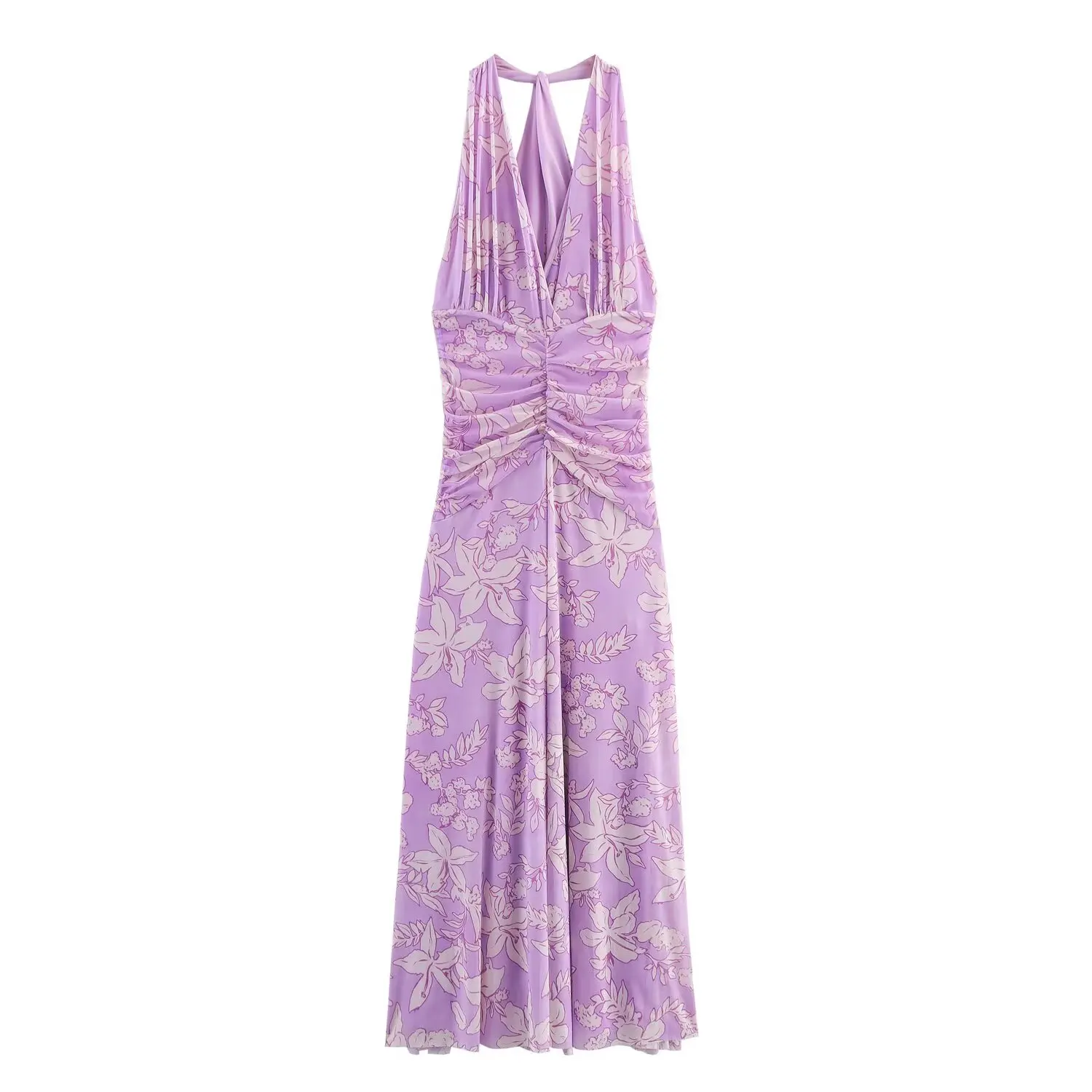 JNLEAOG Vestido Largo de Malla de Seda Estampado para Mujer, Diseño Otoñal, Estilo Casual, Recto, Sin Mangas, con un Solo Botón