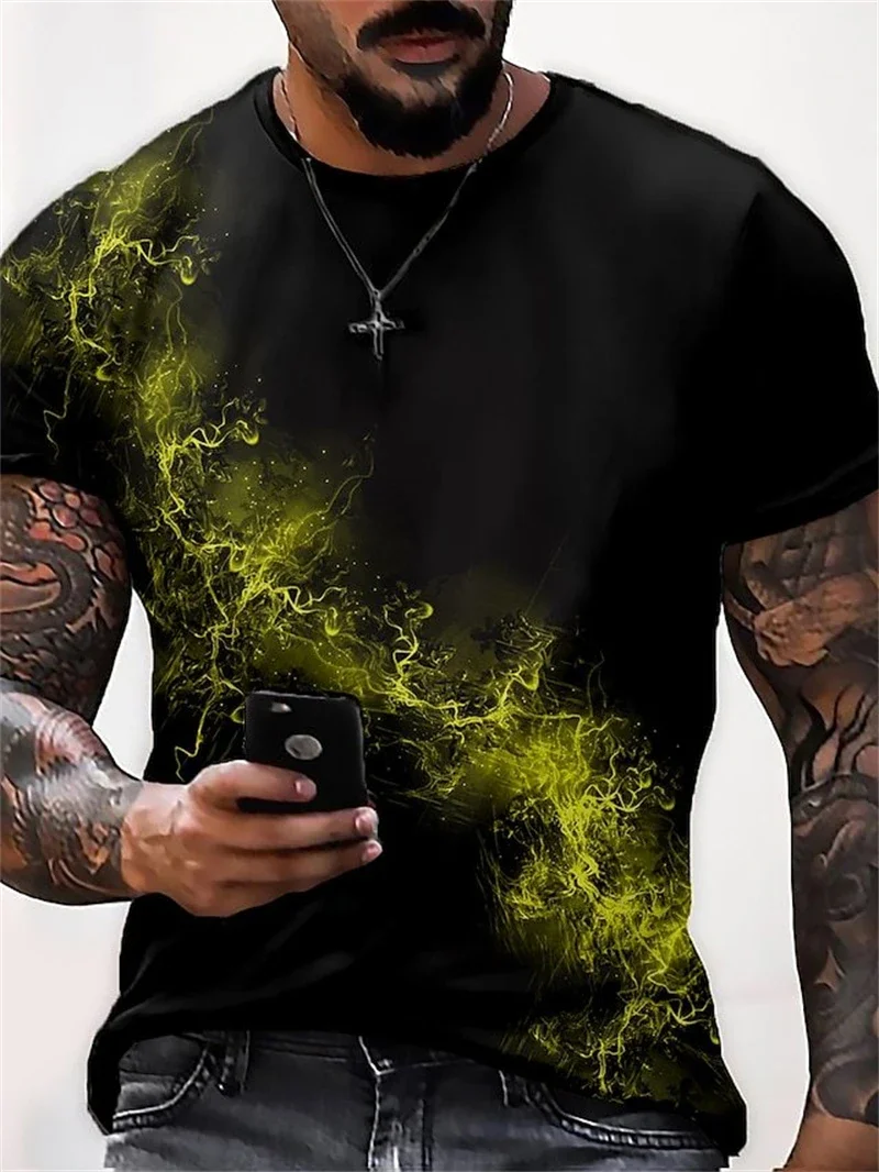 Men's Beer Foam Print T-Shirt 3D Realistic Crew Neck Short Sleeve Casual Streetwear Breathable Tee view 3