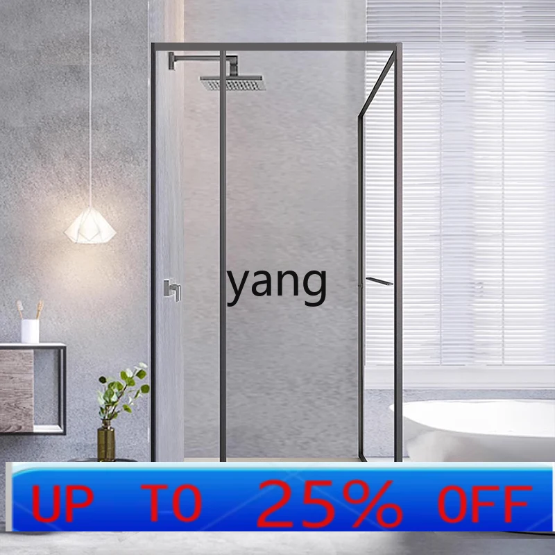 LMM Ultra Narrow Minimalist Side Sliding Door Shower Room Dry Wet Separation Floor Partition Glass Sliding Shower Screen