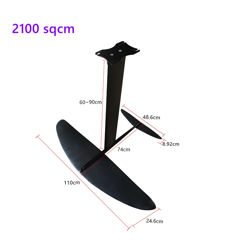 3K Carbon Wings for Surf, Hydrofoil SUP Foil, Aluminum, Mast Fuselage