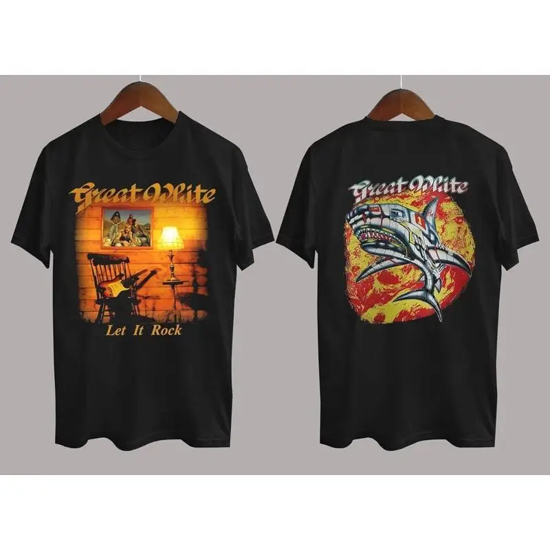 

Great White Band Let It Rock Cotton Black S-5XL Unisex 2 Sides Shirt