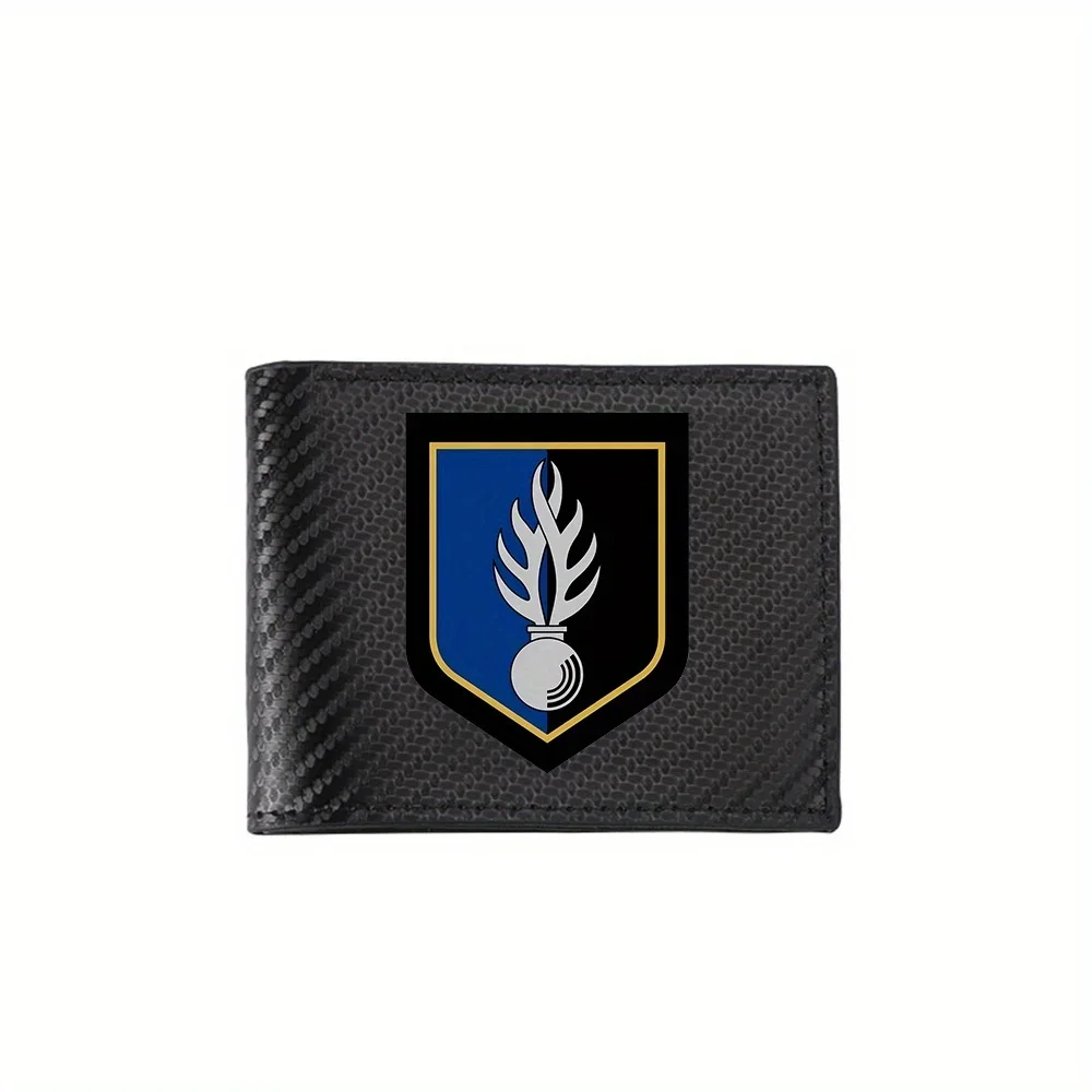 Flame grenade shield emblem design Men's Wallets Simple Business Modern Stylish Printing Design Gifts For Father Boyfriend Chris