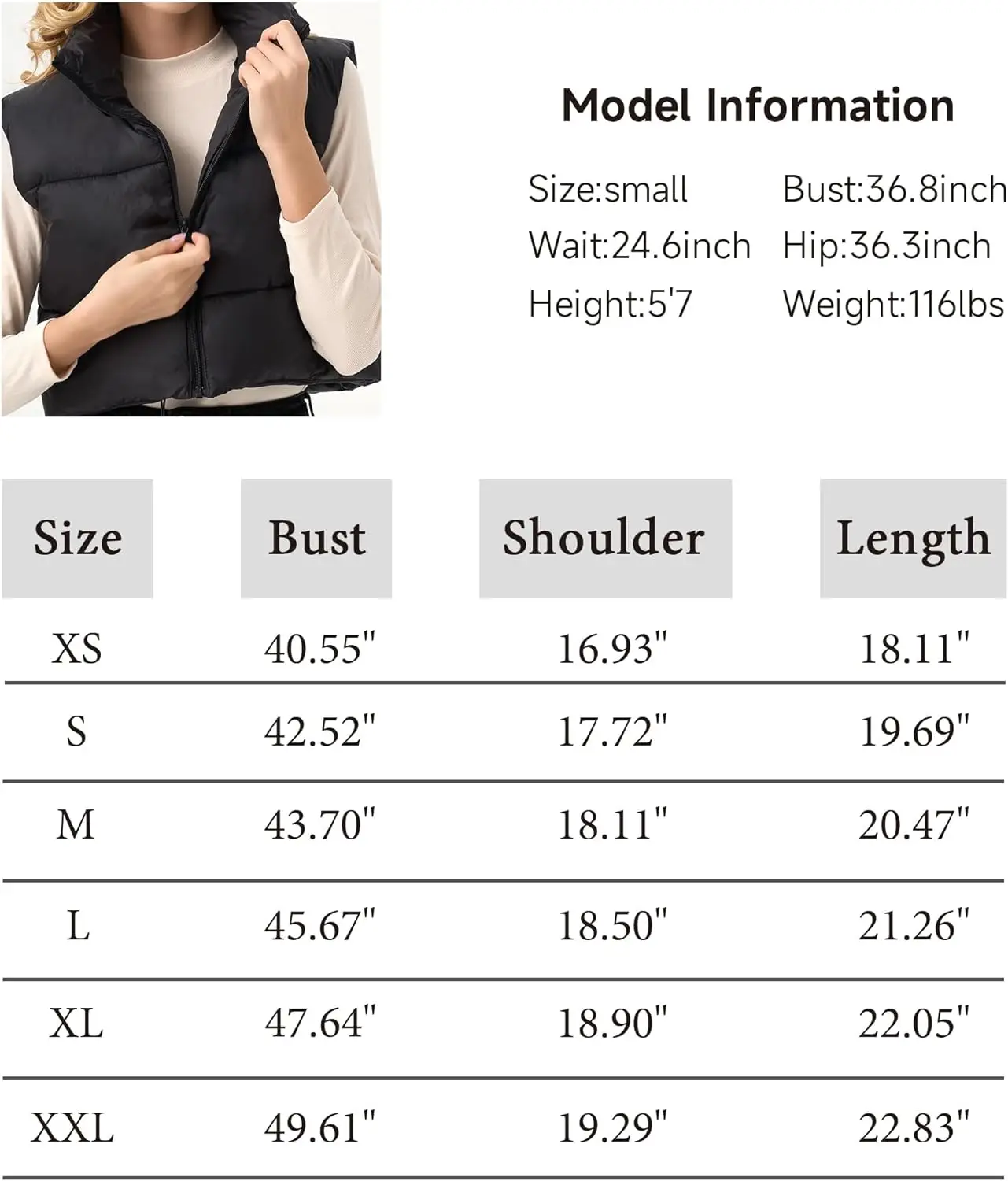 Denim Vest Women\'s Cropped Puffer Vest Lightweight Sleeveless Warm Vests for Women Winter Stand Collar Padded Gilet