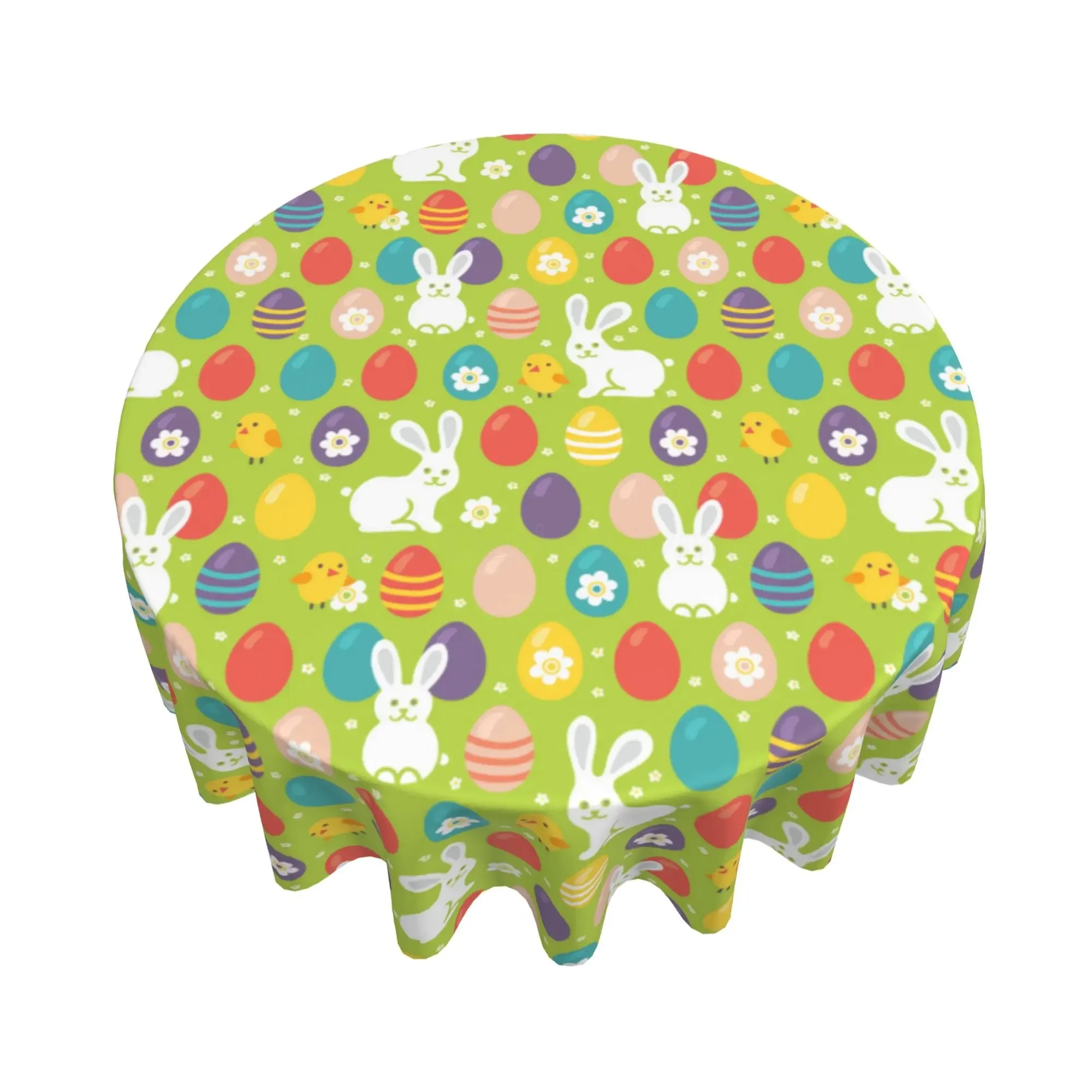 Happy Easter Round Table Cloth 60 Inch Kitchen Decor for Party Holiday Outdoor Tablecloth Table Cover Table Protector Cover