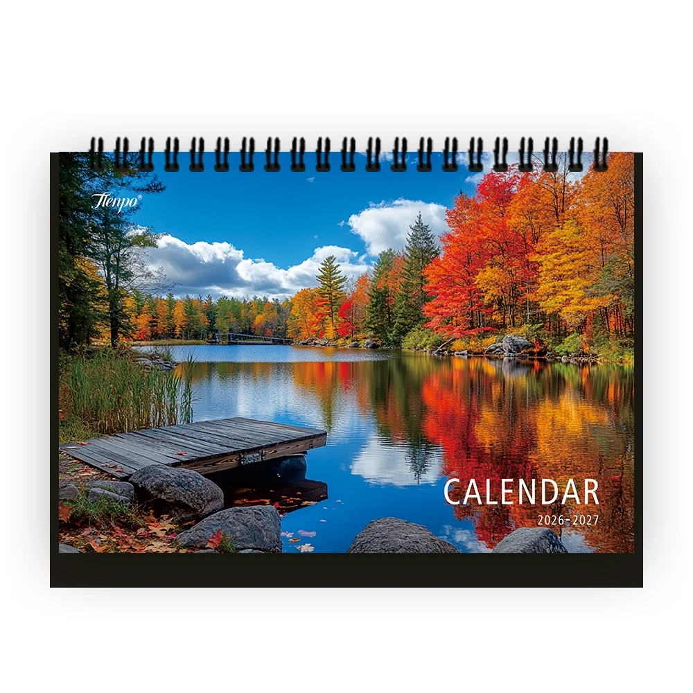 

1pc 2026-2027 Natural Landscape Calendar,24-Month Monthly Planner, Desktop Calendar,Perfect Gift for Birthday Christmas New Year