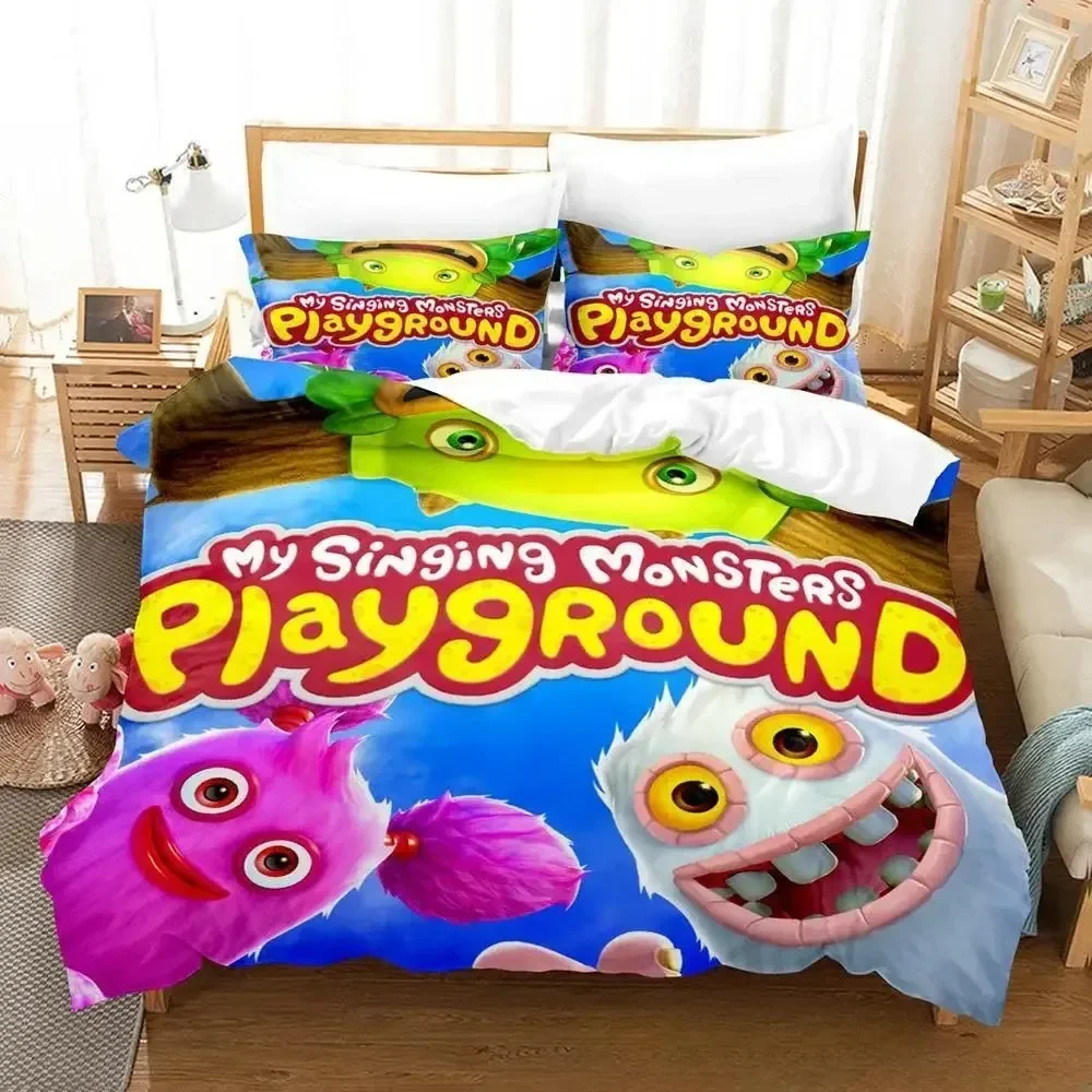 Set tempat tidur Game My Singing monster Single Twin penuh Ukuran Queen King Set tempat tidur anak-anak Dewasa kamar tidur selimut penutup Set tekstil rumah