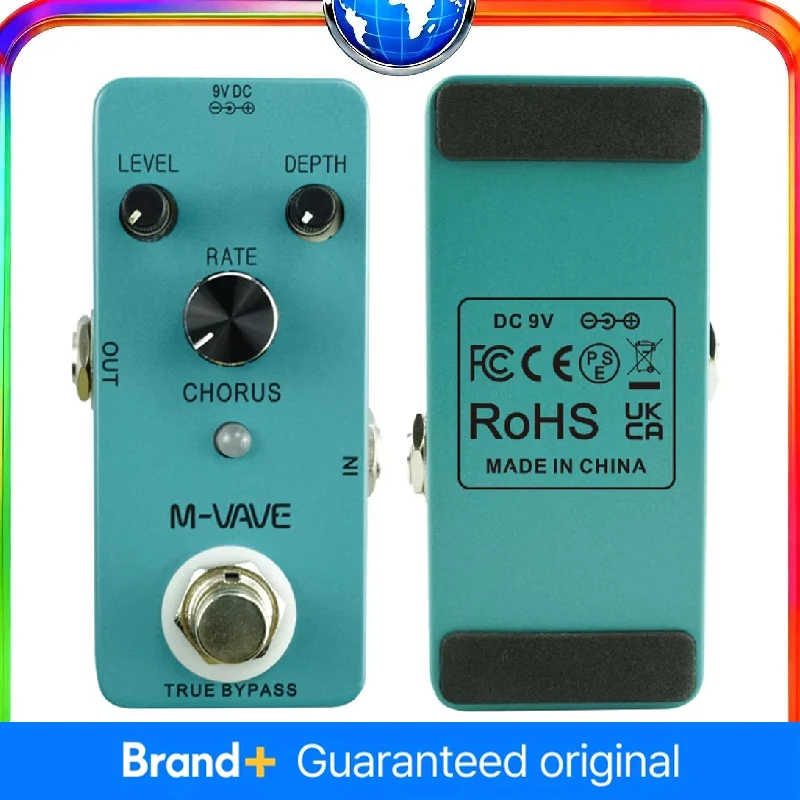 

M-VAVE аналоговая классическая педаль эффектов для гитары Chorus True Bypass с регулятором скорости громкости, глубины, аксессуары для гитары