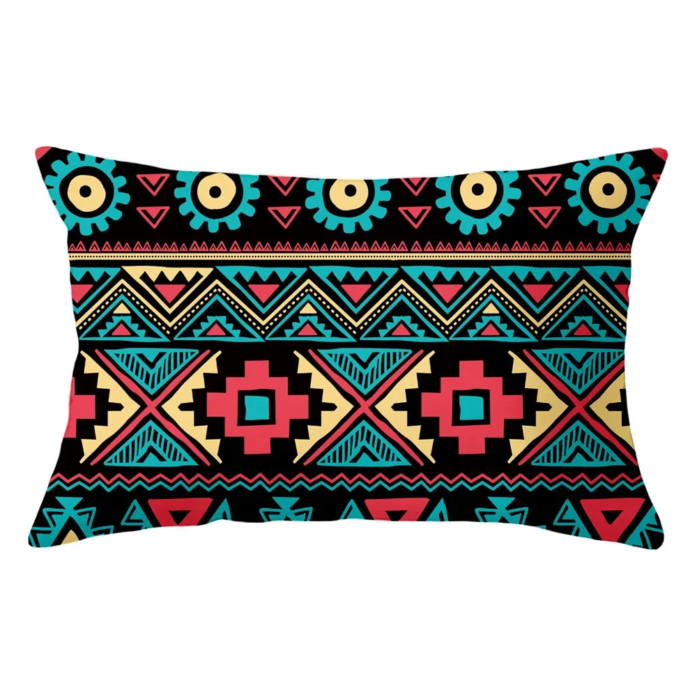 Ethnic Pattern Rectangular Pillow Cover Office Car Sofa Cushion Duplex Printing Soft Fabric Lumbar Cushion Cover home decor