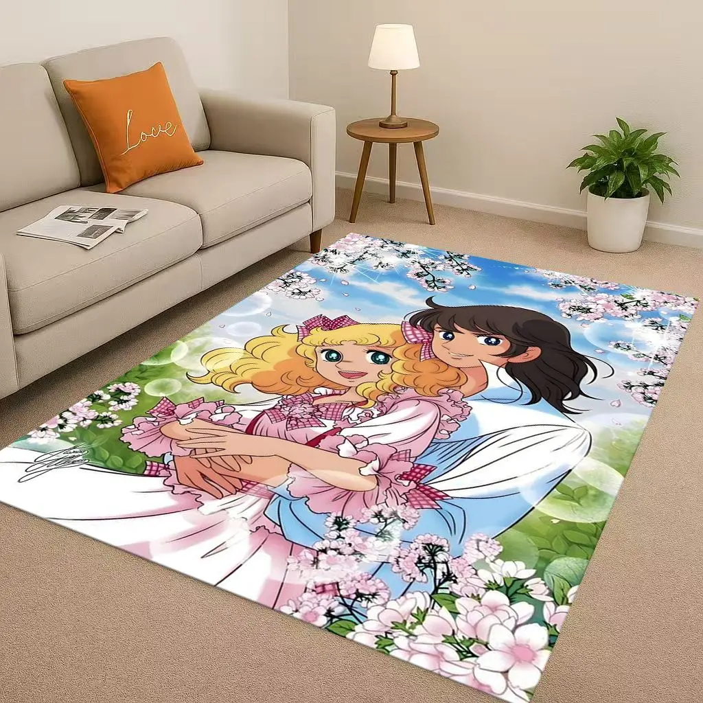 

Cartoon Candy Candy Sweet Girl Anime Room Non-Slip Area Rug Soft Carpet for Bedroom Playroom Sofa,Easy Clean Home Decor Doormat