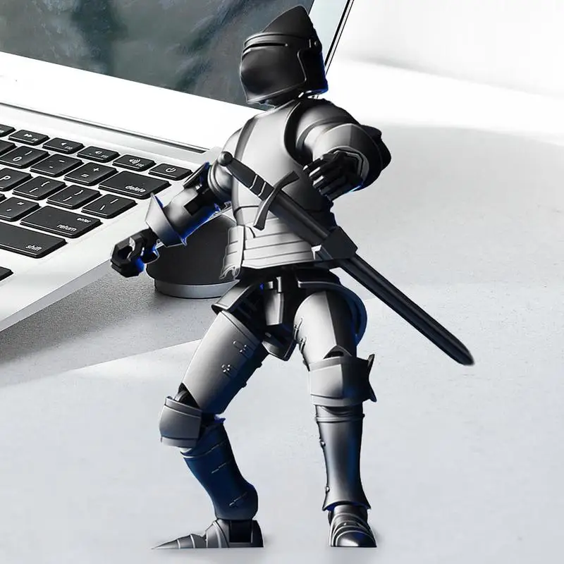 لعبة فارس القرون الوسطى المتحركة شخصيات الحركة الإبداعية القابلة للوضع غرامة ثلاثية الأبعاد مطبوعة فارس القرون الوسطى الشكل الجدول الديكور للأطفال #2