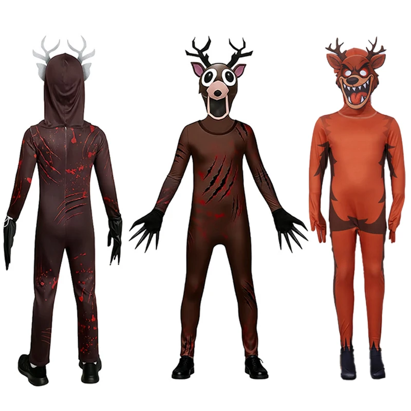 الأولاد ليلة الهالوين تأثيري ازياء 99 بذلة الغابات الغزلان الرعب لعبة مخيفة الحيوان دعوى مناسبة عيد الميلاد الملابس ارتداءها #1