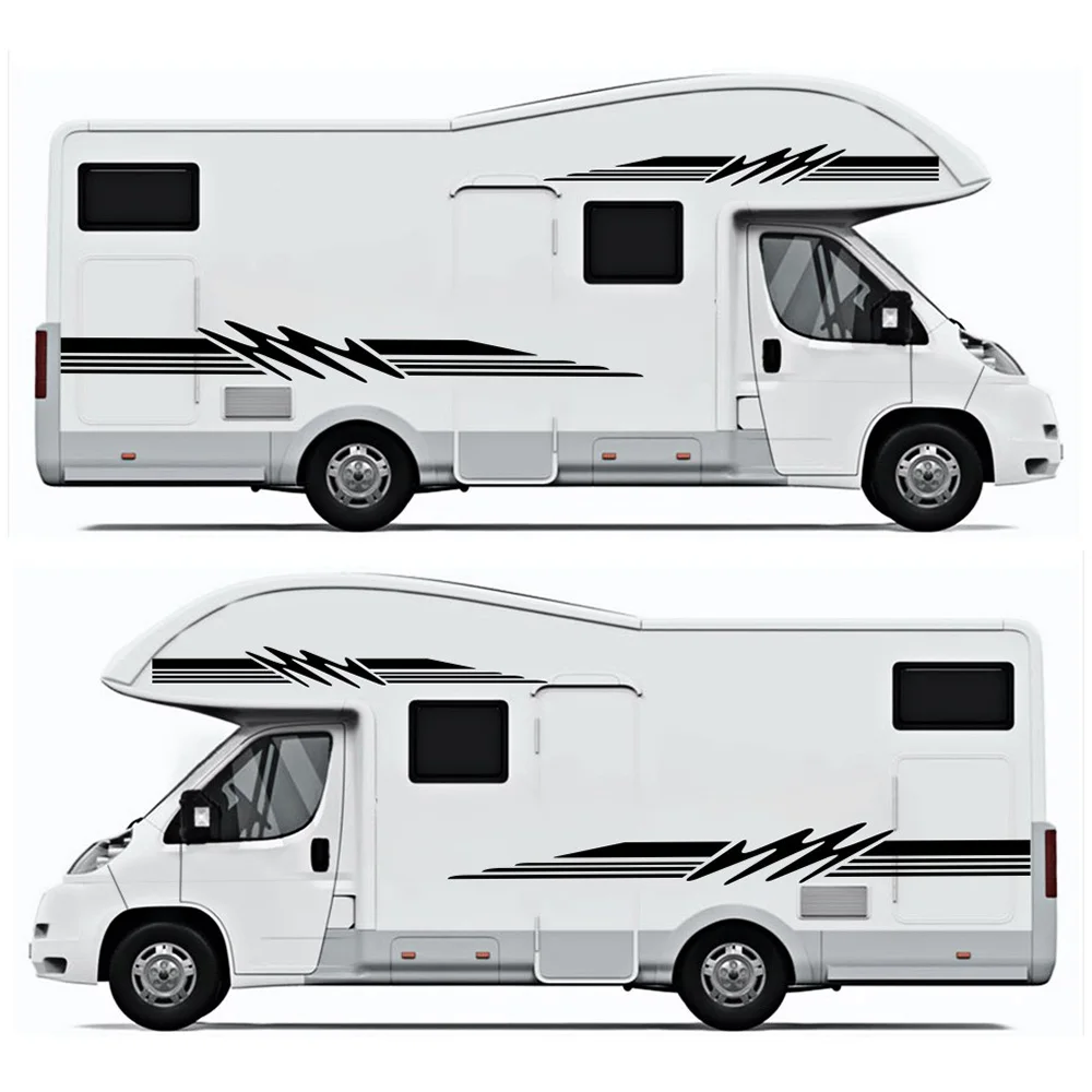 

Car Stickers Stripes Graphics For Motorhome Horsebox Caravan RV Camper Van Body Decor Vinyl Decals Accessories