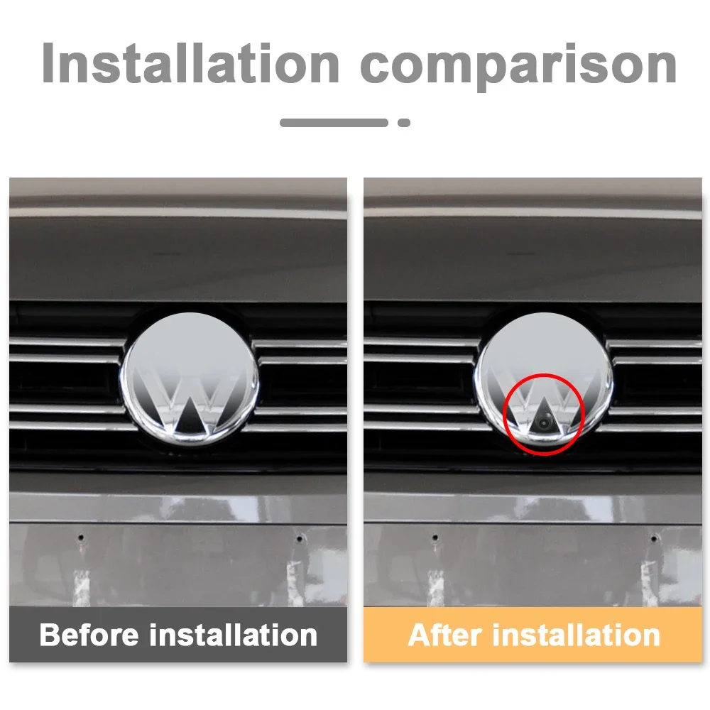 كاميرا الرؤية الأمامية للسيارة Carsanbo AHD 1080P لسيارة VW 2010 2011 Tiguan Passat Magotan عين السمكة للرؤية الليلية كاميرا OEM مقاومة للماء