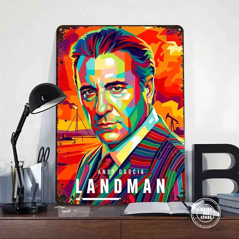 Andy Garcia Landman Pop Art Metal Poster Customized Wall Art Retro Vintage Metal Signs for Man Cave Mancave Decoration Gaming