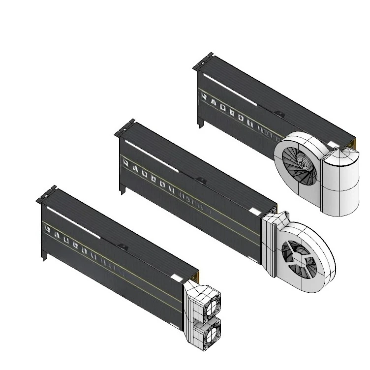 for AMD MI25/MI50/MI100 Compute Card Universal External Violent/Turbo Fan Active Cooler