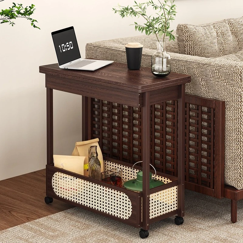 Multifunctional removable sofa side cabinet coffee table small apartment folding trolley folding