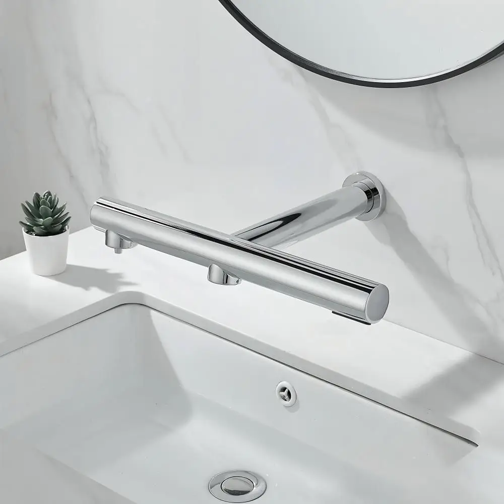 Multi-functional Touchless Basin Faucet All in One Infrared Sensor Tap with Foam Soap Dispenser and Hand Dryer for Bathroom