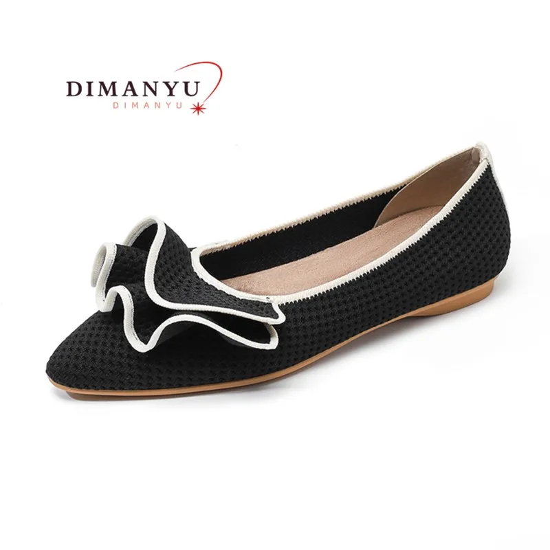 

DIMANYU Women's Flat Shoes 2025 New Autumn Knitted Ballet Shoes Women Large Casual Shoes Women