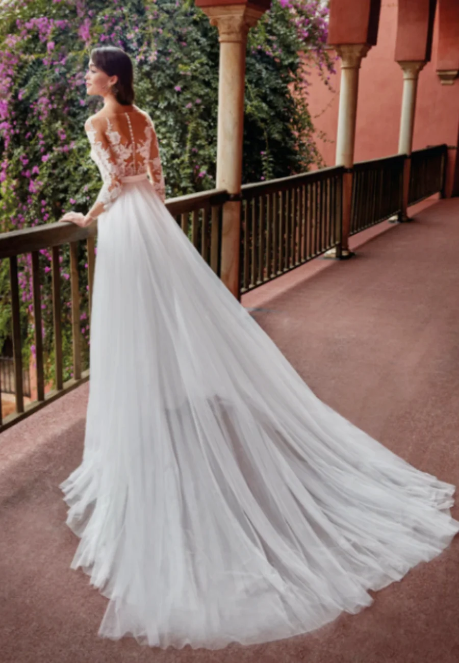 O-Neck Wedding Dress Zipper Back Vestidos De Novia Robe Soft Satin Wedding Jumpsuit Bride Dresses Sheath Bridal Gown De Mariée