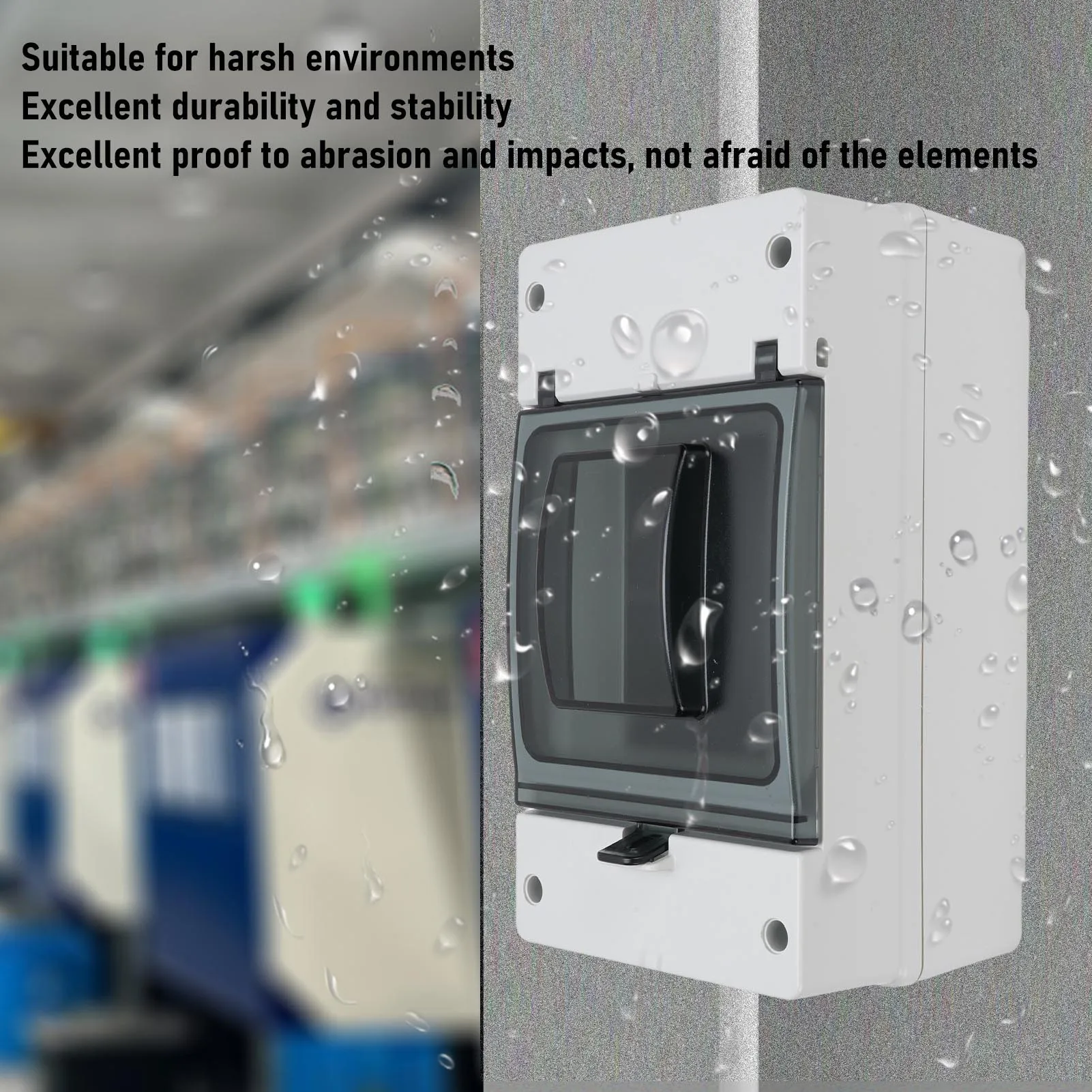 

Circuit Breaker Box Outdoor Power Distribution Box Rugged IP66 Rain Proof Proof User Friendly for Construction Sites