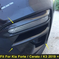 Front Fog Lights Foglight Lamp Frame Cover Trim 2PCS Fit For Kia Forte / Cerato / K3 2019 - 2021 Carbon Fiber Style Accessories