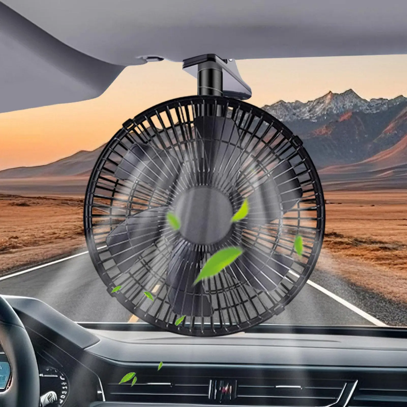 Quiet Electric Air Circulation Fan with Clip summer Car interior Cooling Fan Strong Wind Car Fan for Vehicle Van Truck