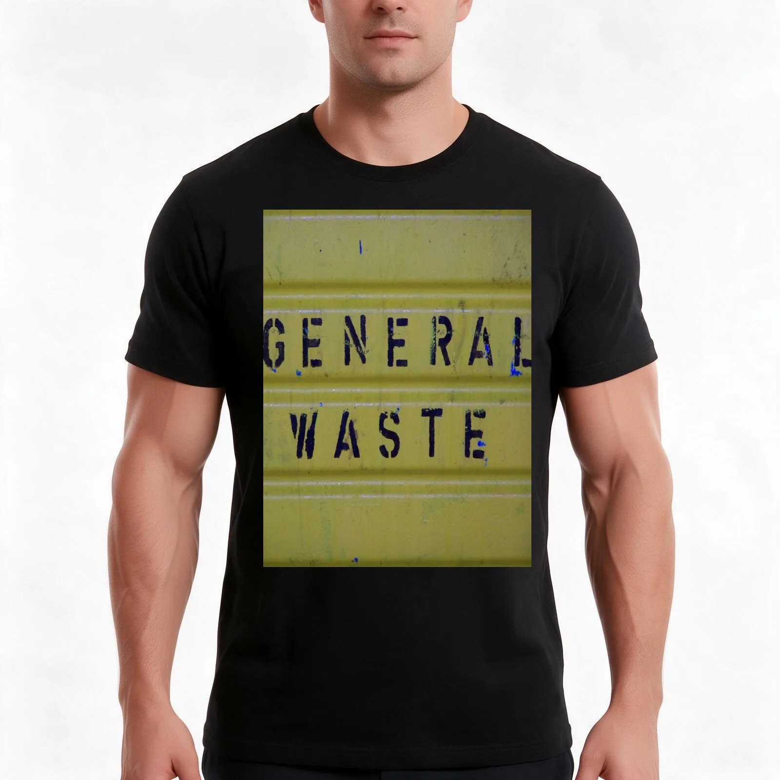 General waste T-Shirt Summer Casual Cotton Tee Oversized Streetwear Tops Vintage Graphic Print Loose Fit Short Sleeve