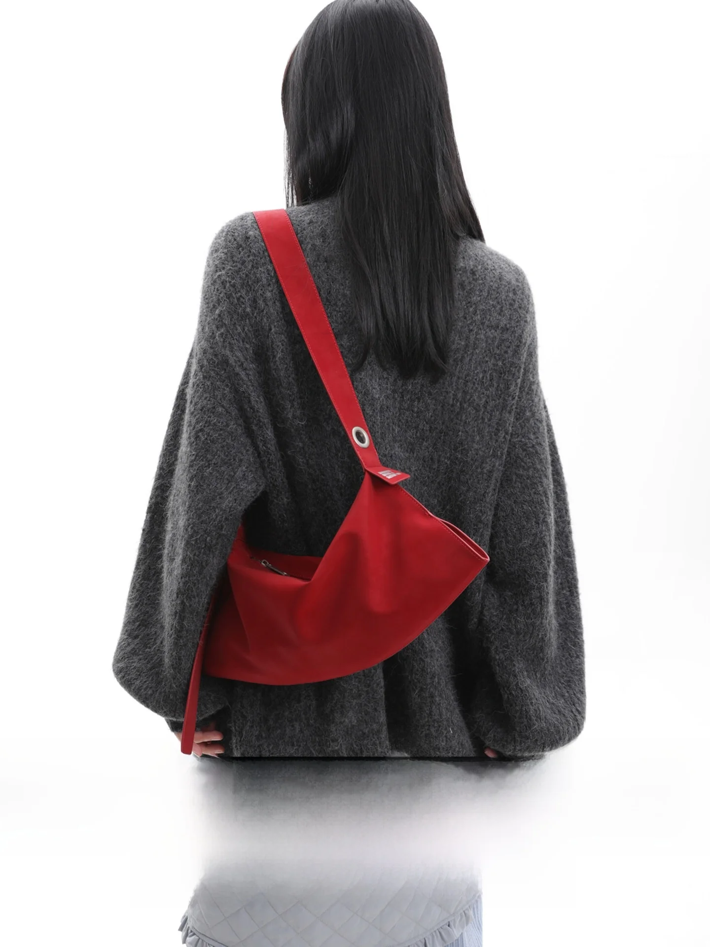 original-design-red-soft-leather-asymmetric-hobo-bag-underarm-crossbody-bag-for-men-and-women-lightweight-zipper-closure