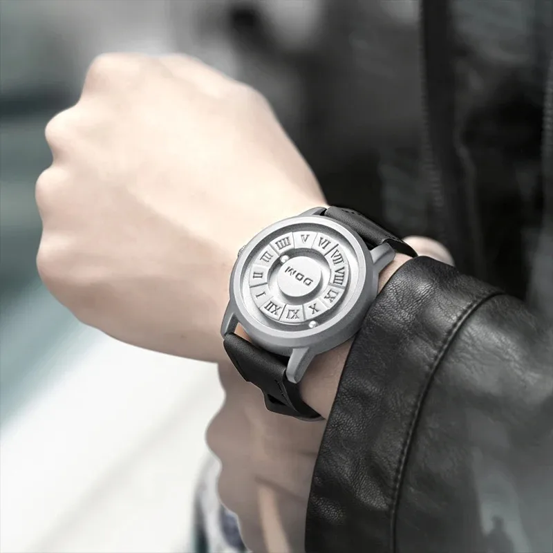 Dom D-1345 neue erstklassige linsen lose Luxus Herrenmode Armbanduhr kreative Spaß magnetische Rolling Ball wasserdichte Uhr für Männer