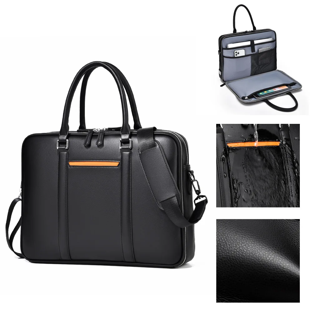 New Briefcase Men's Luxury Messenger Bag Men Capacity Leather Business Handbag High-end Multi-functional Laptop Commuter