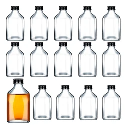 Mini Liquor Bottles Reusable Glass Flask Bottles with Caps Clear Bottles  DIY Gift for Birthday Weddings Baby Shower Party Favor