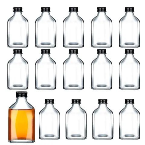 미니 리큐어 병, 재사용 가능한 유리 플라스크 병, 캡이 달린 투명 병, 생일 및 결혼식용 DIY 선물, 베이비 샤워 파티 호의