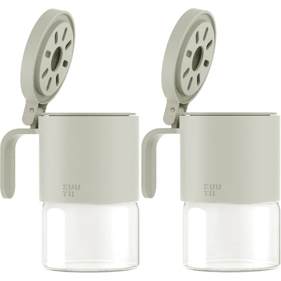 

Zuutii Glass Spice JarsSpice Containers with Spoons Set of 2 10oz 300ml Spice Bottles Mini Seasoning Storage Jars with Flapper