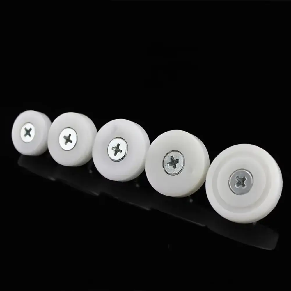 1Pcs With Screw Drawer Bearing Pulley Nylon Metal Flat Cabinet Moving Wheel M6 External Thread Sliding Door Roller