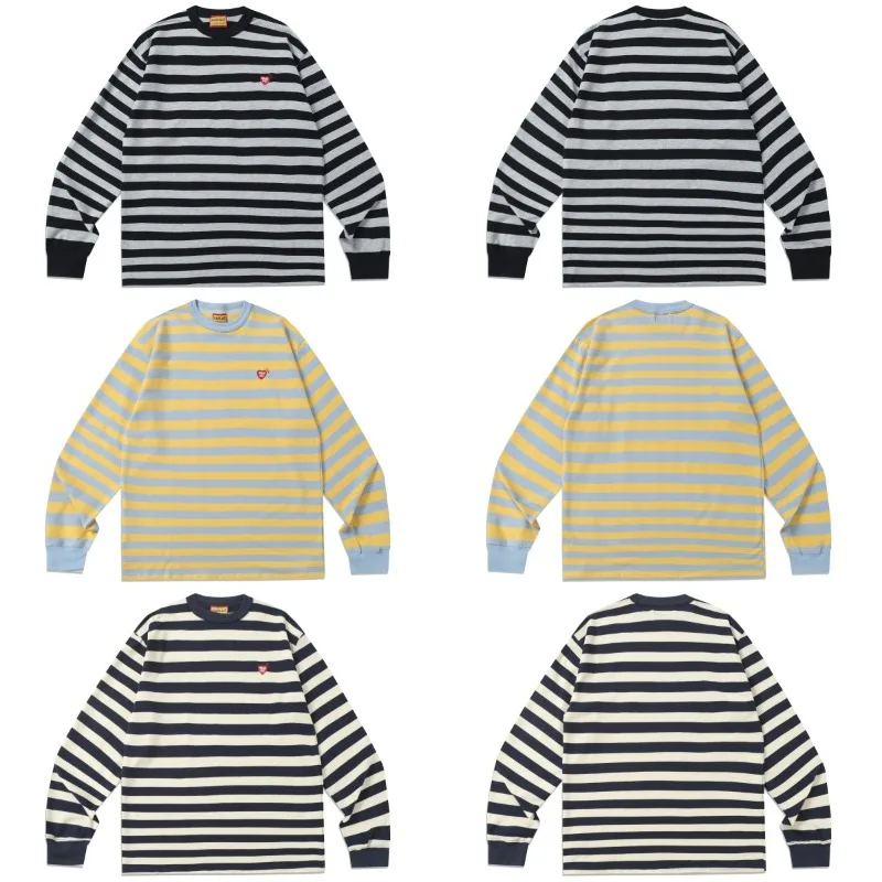 Human Made New Stripe L/S T-Shirt Cityboy Style Heavy Cotton Top Streetwear