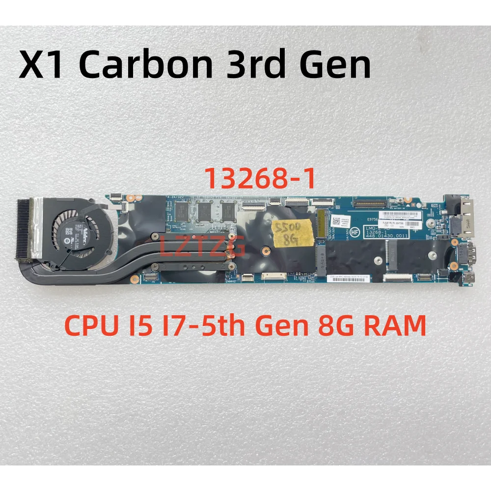 

13268-1 For Lenovo ThinkPad X1 carbon 3rd Gen X1C 2015 Laptop Motherboard With I5 I7-5th Gen CPU 8G RAM 00HT355 100% Tested OK