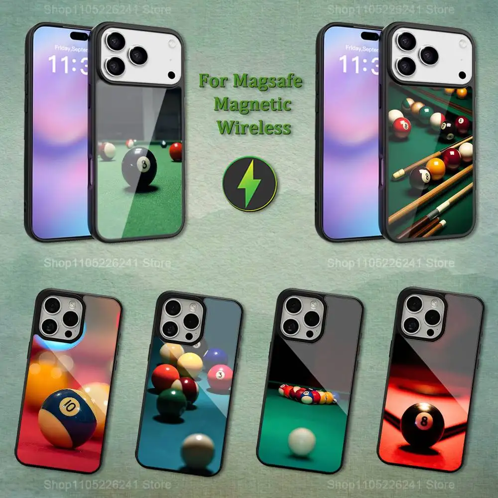 

Billiards Ball Art Snooker Phone For iPhone 17,14,11,15,16,13,12,Pro,Max,For Magsafe,Plus,Mini, Magnetic Wireless Charging Case