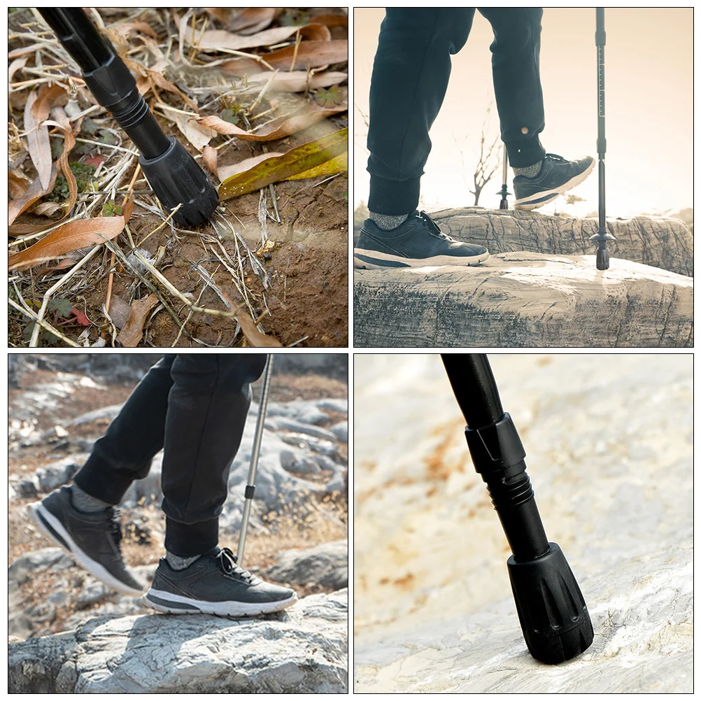 

Trekking Pole Cover Rubber Protector for Walking Sticks Protector Black Durable Lightweight Camping Hiking Gear
